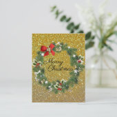Magnifique belle carte or Sparkly Holiday (Debout devant)