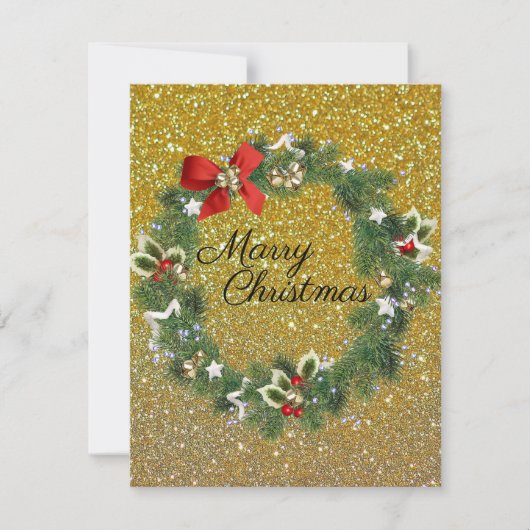 Magnifique belle carte or Sparkly Holiday (Devant)