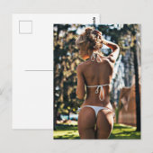 Magnifique Bikini Girl photo carte postale (Devant / Derrière)