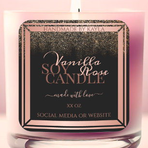 Magnifique Black Product Packaging Étiquette Rose 