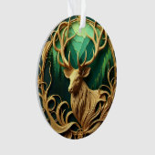 Magnifique buck regardant dans une forêt sereine (devant)