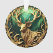 Magnifique buck regardant dans une forêt sereine (devant)