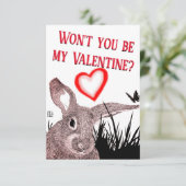 Magnifique Bunny Typographie Carte Saint Valentin (Debout devant)