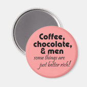 Magnifique café cadeaux aimants frigo rose (Recto/Verso)