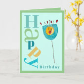 Magnifique carte d'anniversaire moderne à fleurs (Fleur jaune)