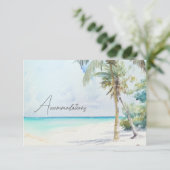Magnifique carte de mariage de plage tropicale (Debout devant)