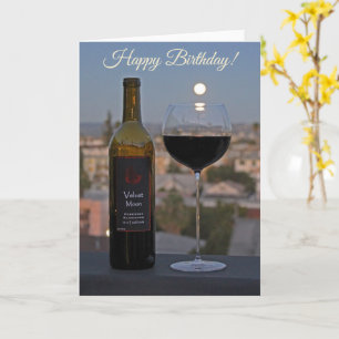 Magnifique carte de voeux pour anniversaire de vin