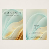 Magnifique carte d'oreille aux tourbillons d'or aq (Devant & derrière)