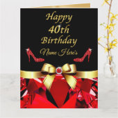 Magnifique, carte personnalisée de 40e anniversair (Fleur jaune)