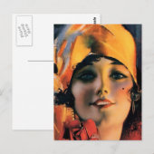 Magnifique carte postale Flapper des années 1920 (Devant / Derrière)