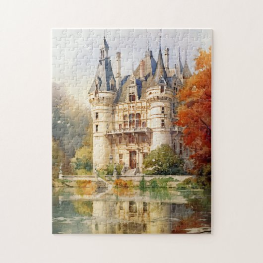 Magnifique Castle Watercolor Puzzle (Vertical)