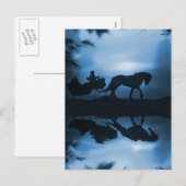 Magnifique Cheval de Vacances tiré Carte postale (Devant / Derrière)