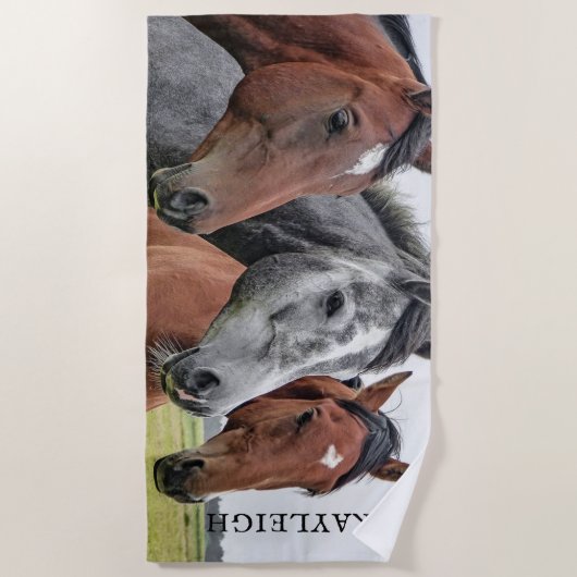 Magnifique Chevaux Sauvages Serviette de plage per (Devant)