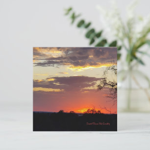 Magnifique coucher de soleil carte plate du Texas 