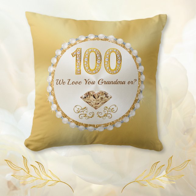 Magnifique, Coussin 100e Anniversaire, 100e Annive (100th birthday gift for grandma or grandpa. 100th birthday pillow in 3 sizes. 100th birthday ideas.)