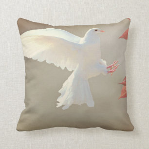 Magnifique Coussin Colombe Blanche