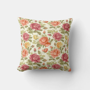 Magnifique Coussin de Jet Floral Esquisse