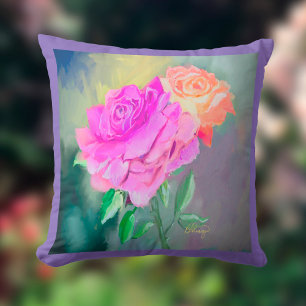 Magnifique Coussin de Jeté de Peinture d'Anniversa