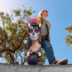 Magnifique Crâne en Sucre Skateboard