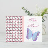 Magnifique "Elle est là !" Faire-part bébé (Debout devant)