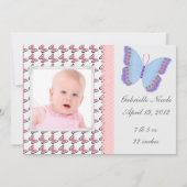 Magnifique "Elle est là !" Faire-part bébé (Dos)