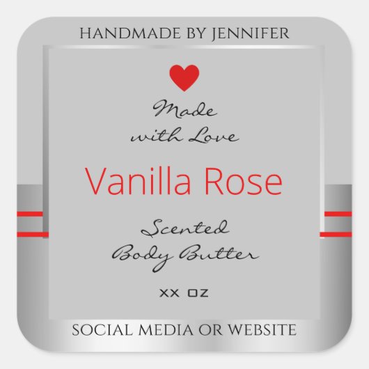 Magnifique emballage de produits Étiquettes Argent (Devant)