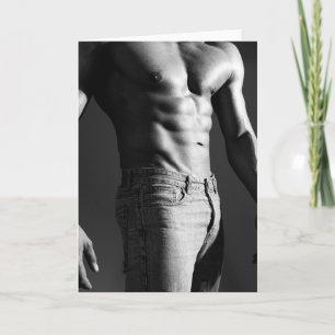 Magnifique en gris Hot Guy Carte de voeux