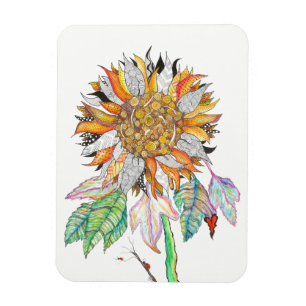 Magnifique et colorée Tournesol Magnet 3"x4"