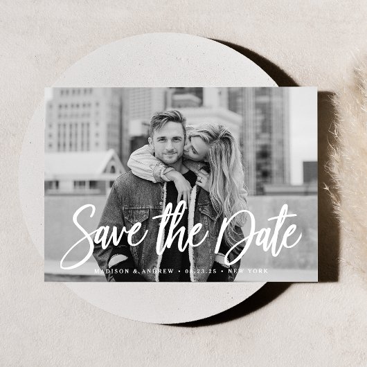 Magnifique faire-part de date de mariage en script