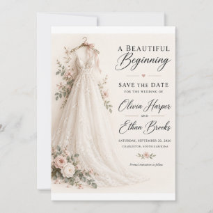 Magnifique Faire-Part de Mariage Rose pour Sauvega