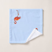 Magnifique flamant rose sur fond bleu clair (Gant de toilette)