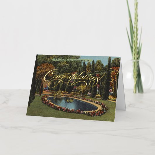 Magnifique Garden Savannah GA Carte postale Art Gr (Recto)
