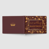 Magnifique Gold Floral Bungundy Mariage livre d'hô (Complet)