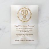 Magnifique Golden Happy, 50 Anniversaire Cartes (Intérieur)