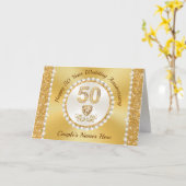 Magnifique Golden Happy, 50 Anniversaire Cartes (Fleur jaune)