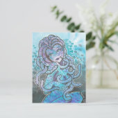 Magnifique Gorgon bleu Medusa Imaginaire Art Carte (Debout devant)