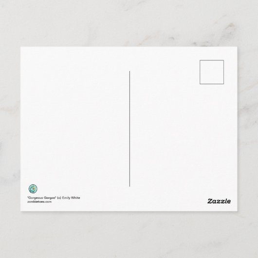 Magnifique Gorgon bleu Medusa Imaginaire Art Carte (Dos)