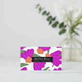 Magnifique Gras Floral Designer Carte de visite (Debout devant)