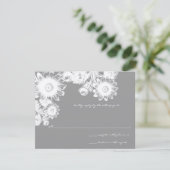 Magnifique Gris Vintage Floral Wedding Carte RSVP (Debout devant)