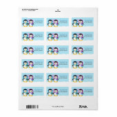 Magnifique hiver Earmuff Penguins Étiquette de adr (Feuille entière)