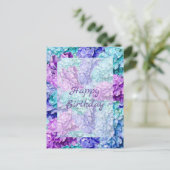 Magnifique hydrangée fleurit carte d'anniversaire (Debout devant)