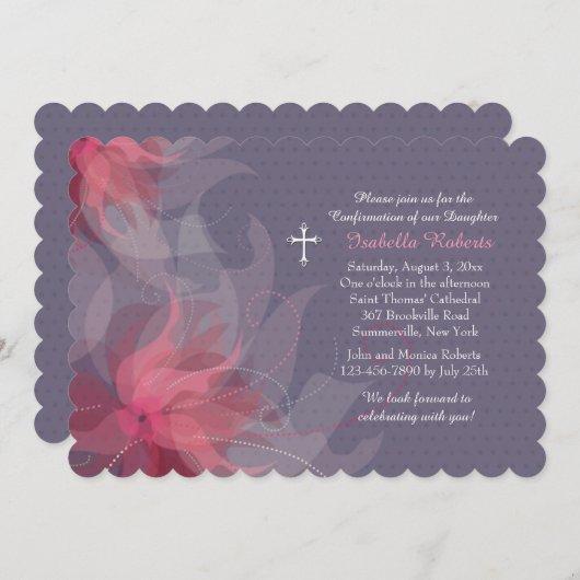 Magnifique Invitation Mauve (Devant / Derrière)