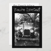 Magnifique Invitation photo de voiture ancienne (Devant / Derrière)