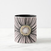 Magnifique lavande et café de fleur noire Mug (Centre)