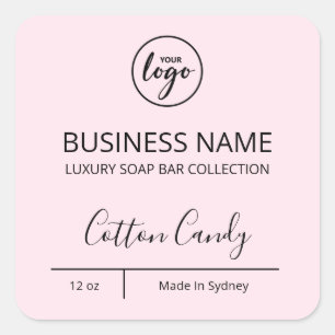 Magnifique Logo Pastel Pink Soap Bar Étiquettes