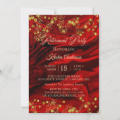 Magnifique Marbre Red Retraite Party Invitation (Devant)