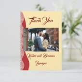 Magnifique Mehndi Mariage Merci Cartes (Debout devant)