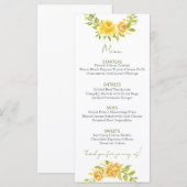 Magnifique Menu Floral Jaune (Devant / Derrière)