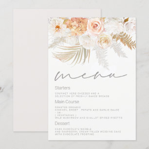 Magnifique menu Mariage Blush, Gold & Ivory