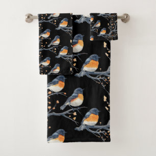 Magnifique motif d'oiseau sur fond noir